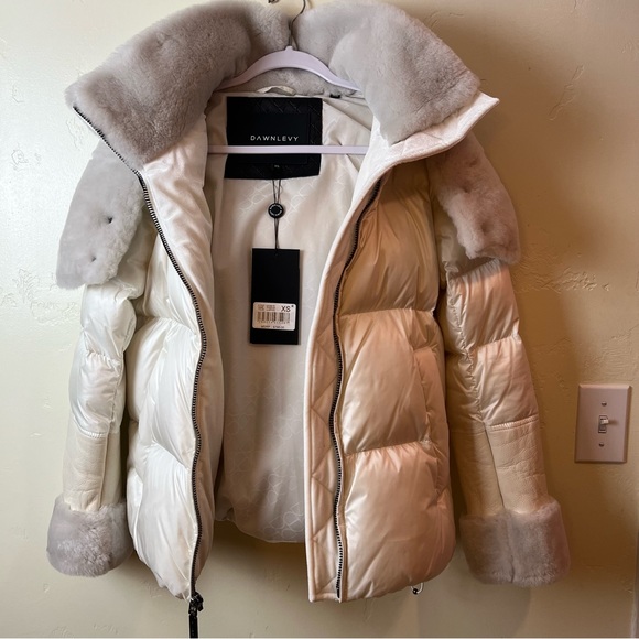 NWT Dawn Levy Phoenix shearling jacket in Chiffon white XS - Picture 2 of 16